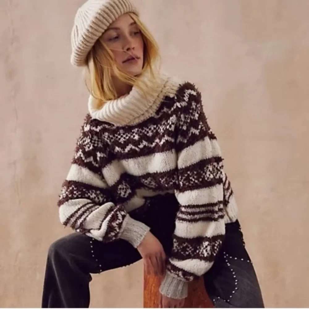 FREE PEOPLE Check Me Out Sweater NEW Winter Fog Size XS
